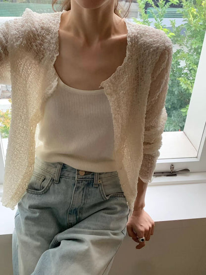 [簡約仙氣] Graceful Crinkle Weightless Cloud Cardigan