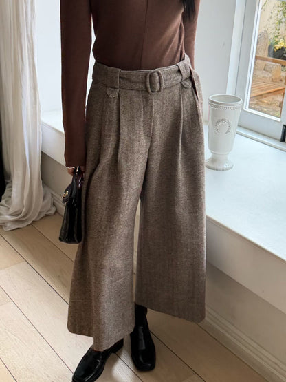 Heritage Herringbone Culottes | 人字紋混羊毛冬季闊褲