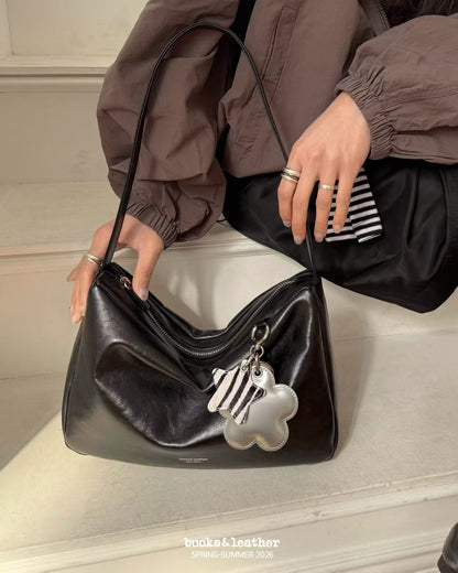 Bucks & Leather Calf Leather Chic  Lunchbox Shoulder Bag | 小牛皮方形上膊包包