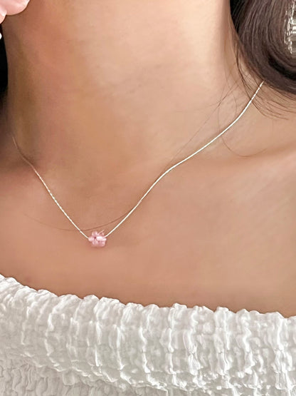 Blossom Cluster Bead Necklace | 粉色小串束頸鏈￼