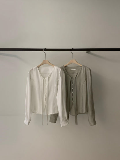 空氣感雪紡襯衫 | Front Ribbon Tie Fairy Chiffon Blouse