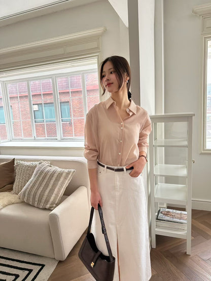 Front Slit Cargo Midi Skirt | 仙氣顯白前開叉長裙
