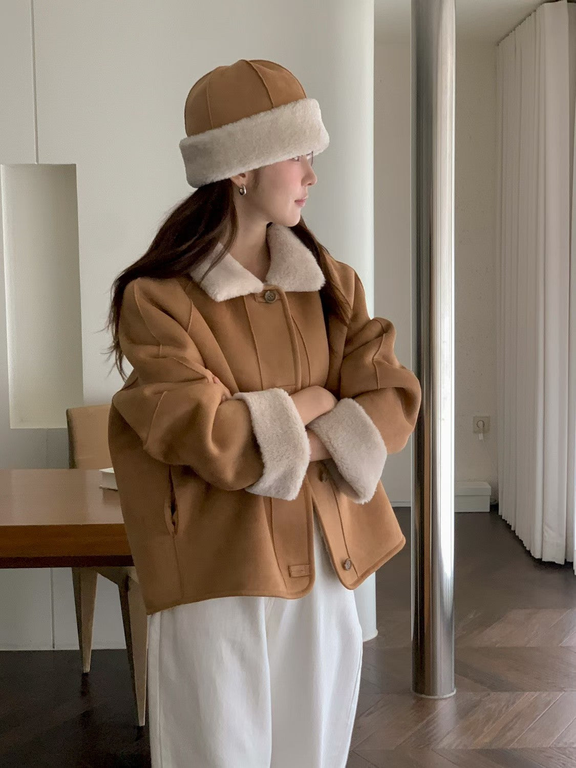 2 Way Reversible Bear Coat | 慕斯觸感雙面小熊外套