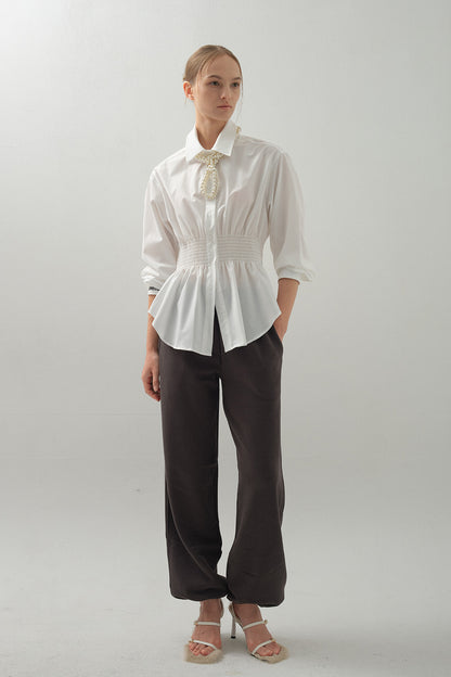 The Selena Cinched Waist Blouse | 復古束腰襯衫￼
