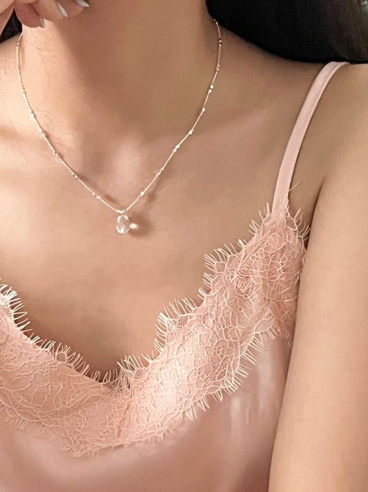 Raindrop Double Mini Bead Necklace | 水滴透光小珠頸鏈