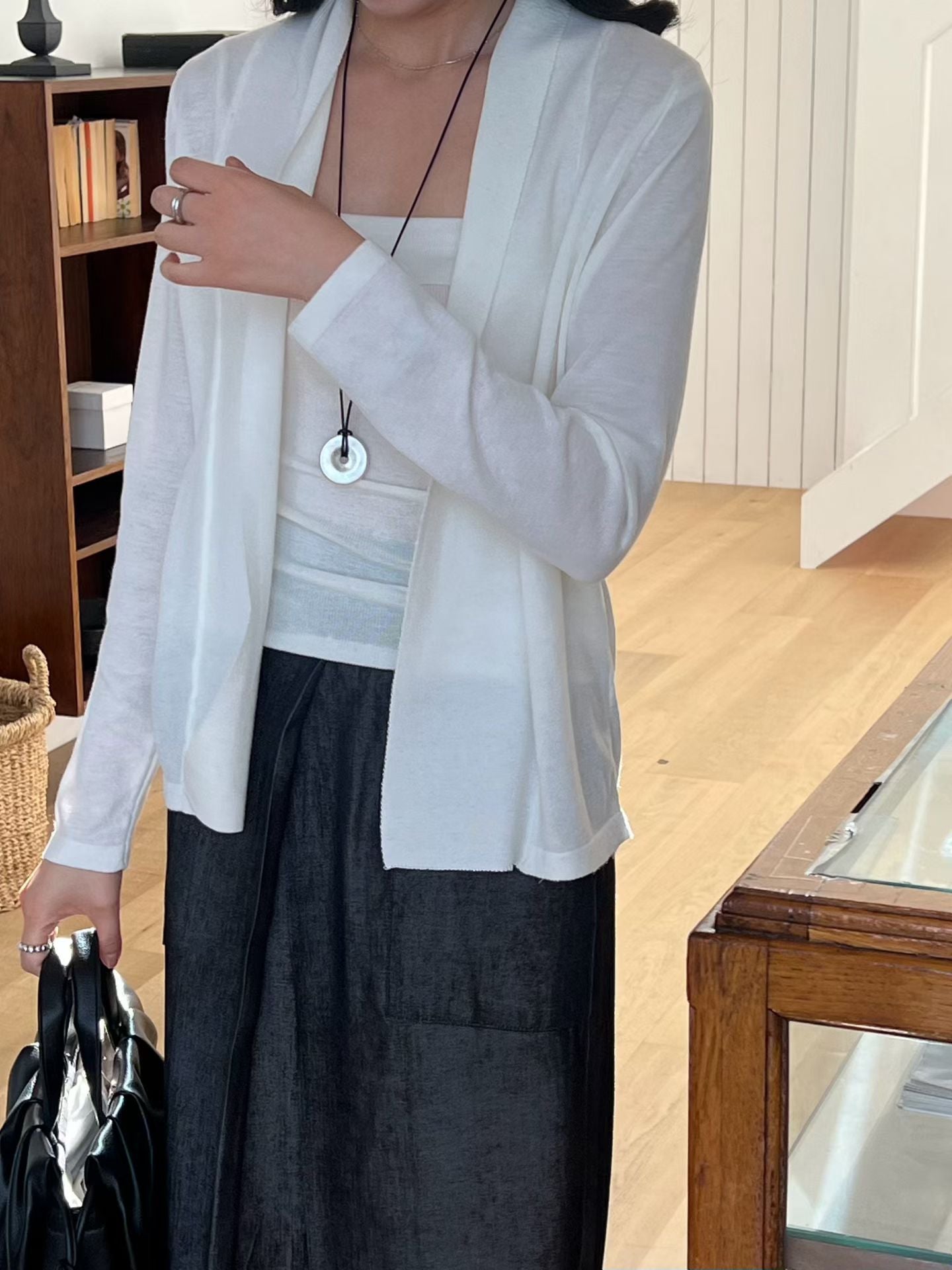 優雅平領背心外套套裝 | Flat Fold Detail Cami & Cardi Set