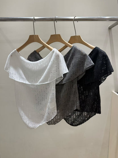 2-way Off Shoulder Ripped Knit Top