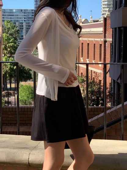 [獨特極美設計款] 天絲垂感流水Top