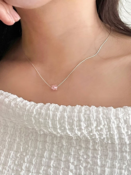 Blossom Cluster Bead Necklace | 粉色小串束頸鏈￼