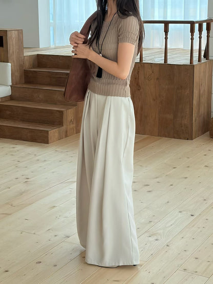 Effortless Frosty Flow Trousers | 清涼垂感人造絲精緻西裝長褲