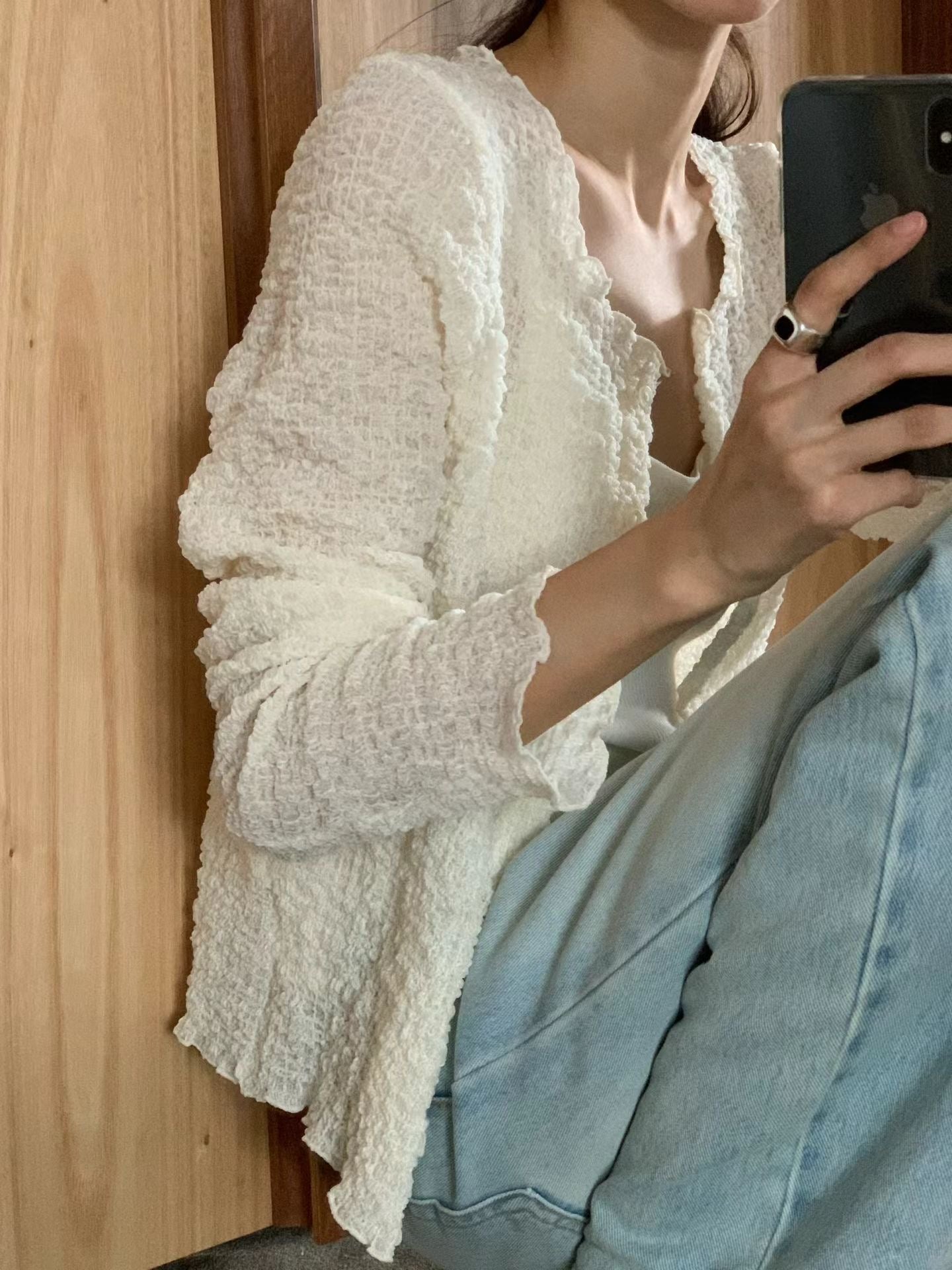 [簡約仙氣] Graceful Crinkle Weightless Cloud Cardigan