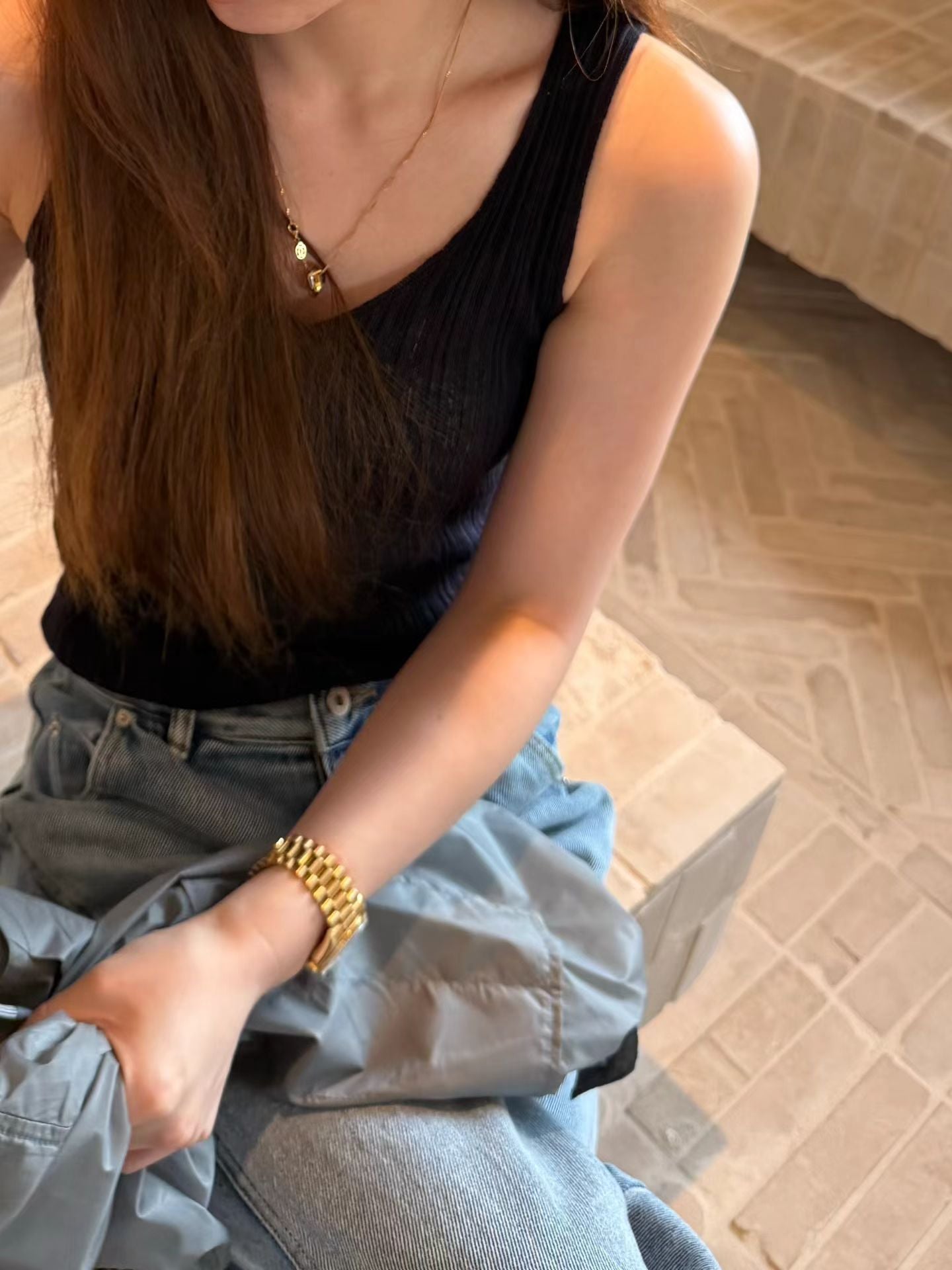 Elegant V Neck Linen Cami