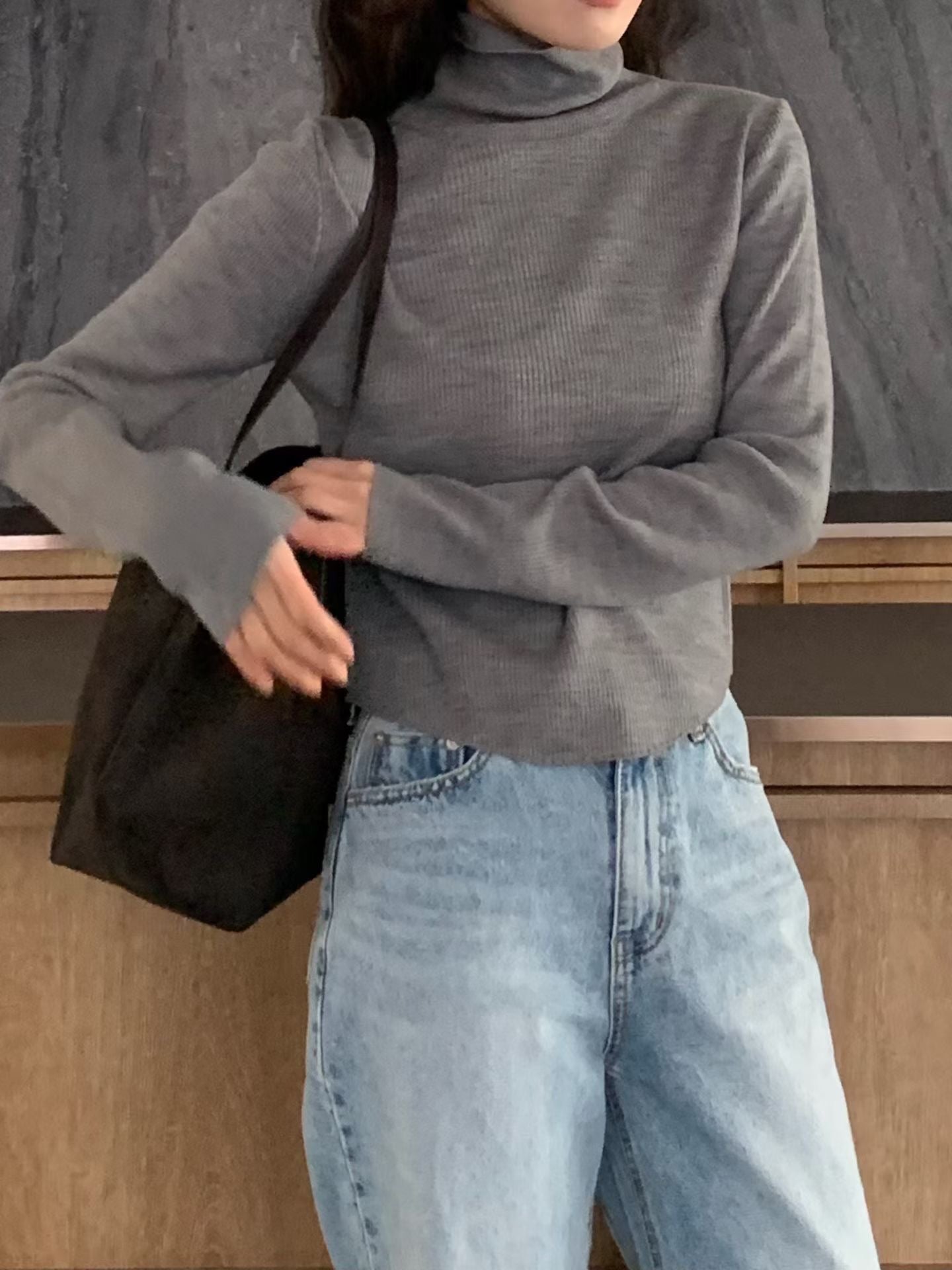 <Delicate Basics> Round Hem High Neck Top | 冬季親膚高領打底Top