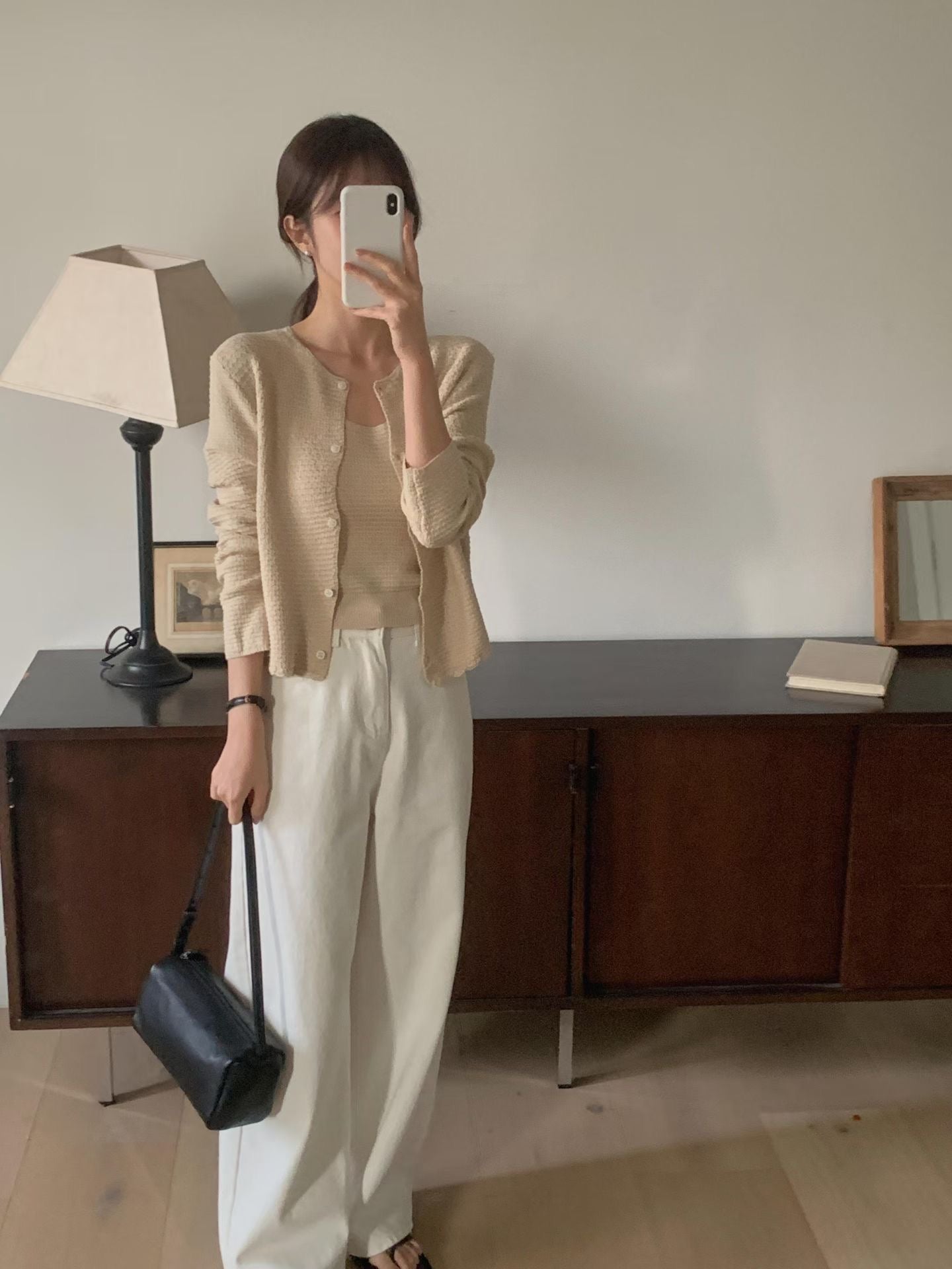 Parisian Waffle Button Up Cardigan | 簡約窩夫鈕扣外套￼