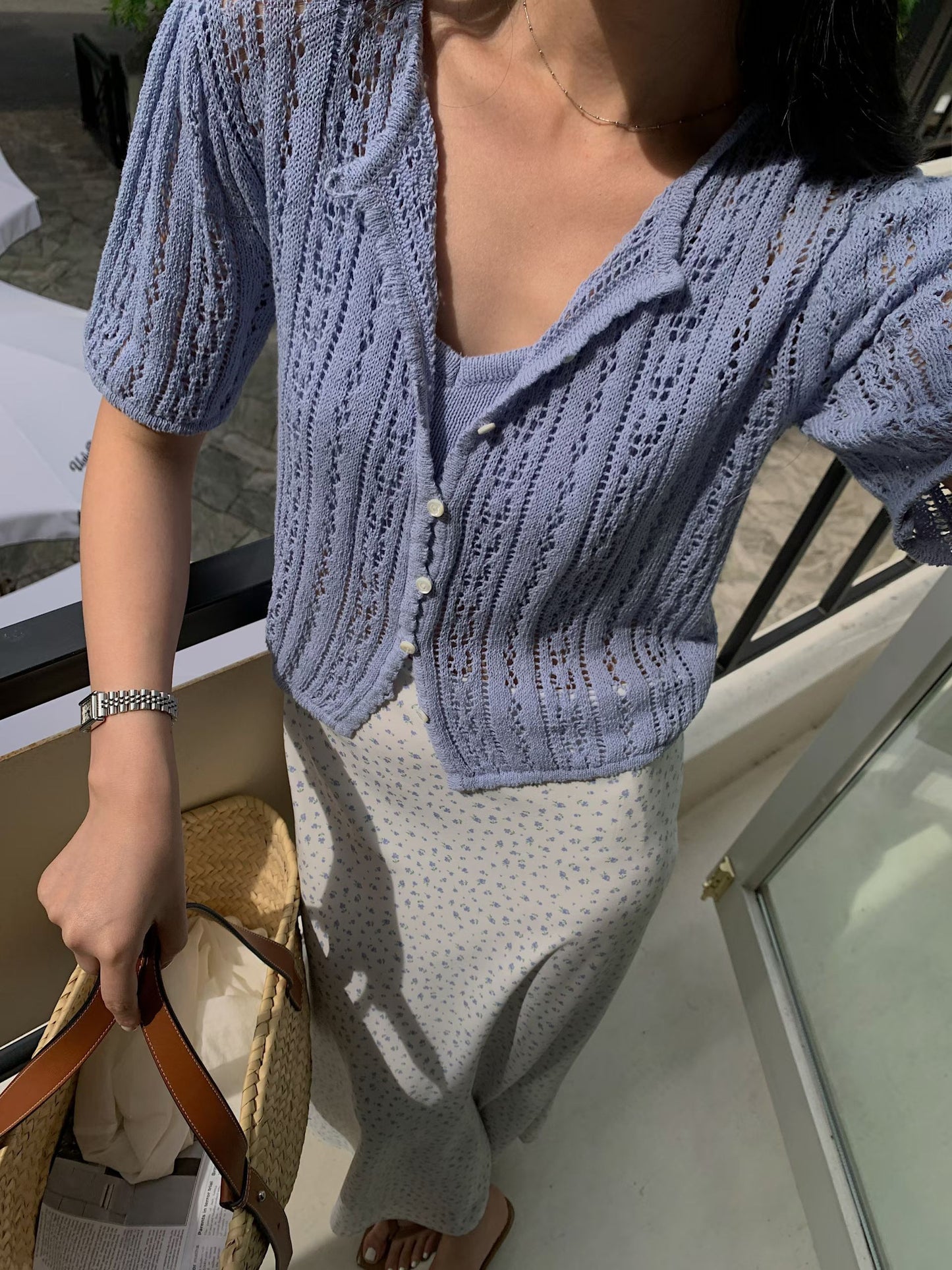 Pure Cotton Crochet Summer Cardigan | 夏日純棉鏤空針織外套