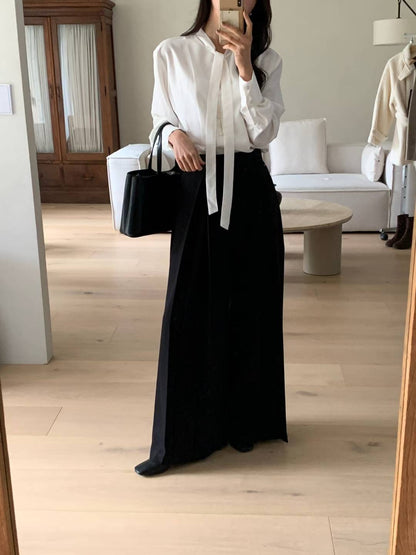 Elegant Pleats Pants | 輕柔內摺闊腳褲