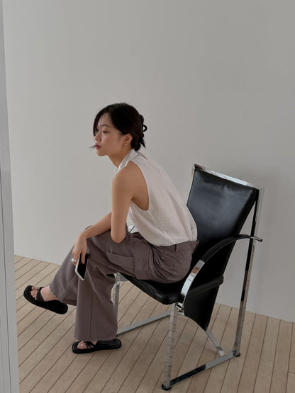 Textured Layer Halter Top | 暗紋理掛脖背心
