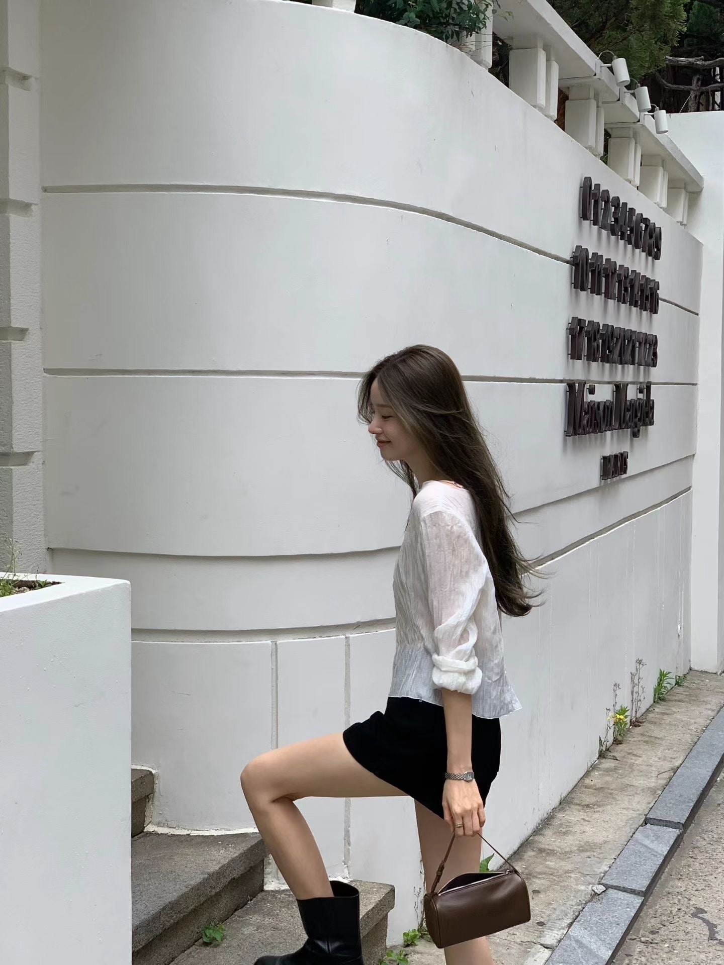 Hook-Button Crinkle Veil 2-way Top | 皺褶輕紗鉤扣2-way罩衫