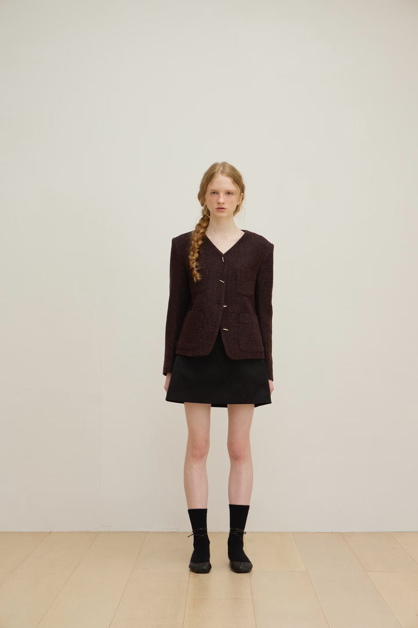 【One of a Kind】Flat Bar Tweed Blazer