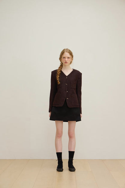 【One of a Kind】Flat Bar Tweed Blazer