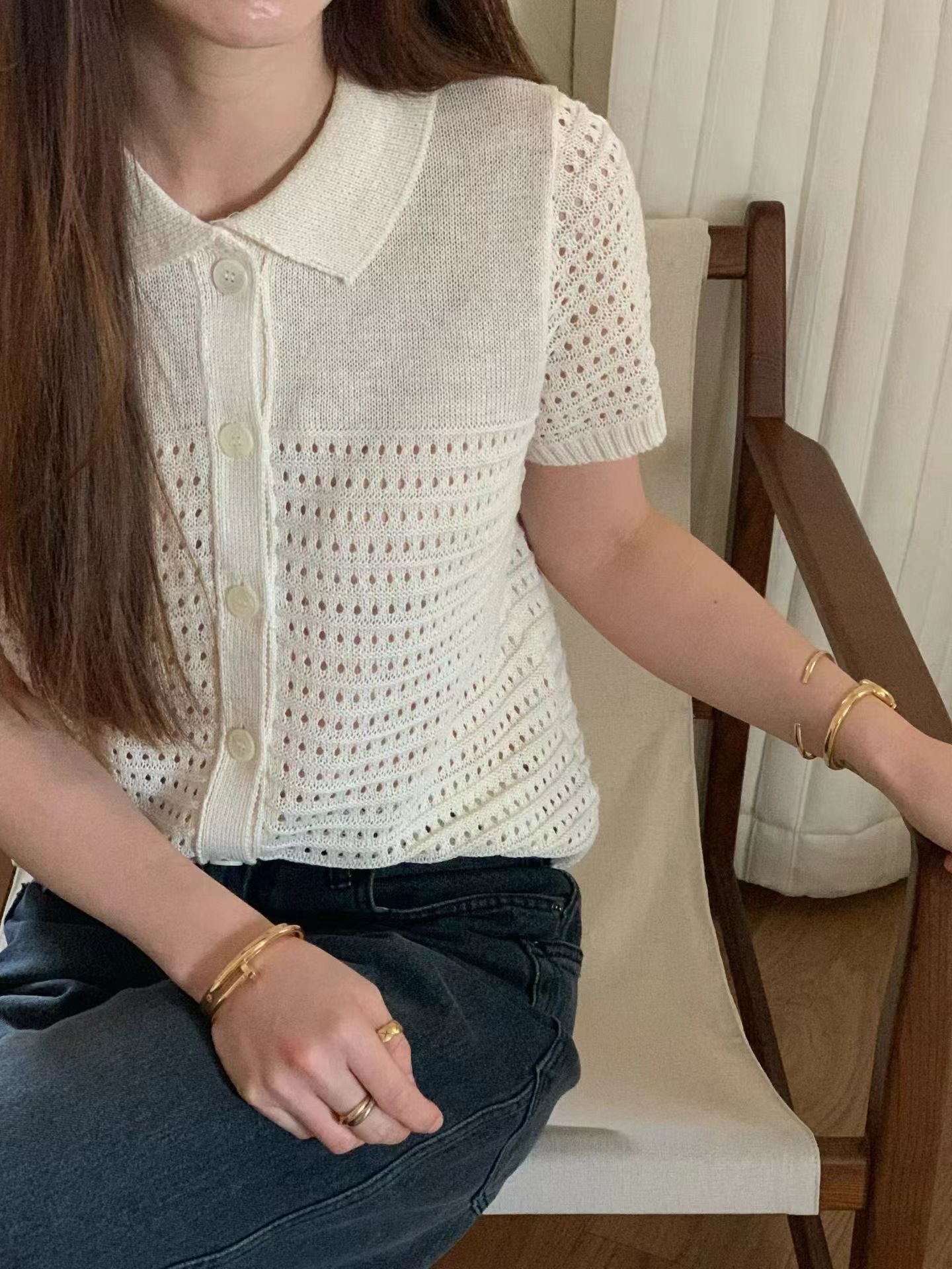 [𝑳𝒊𝒏𝒆𝒏 𝑬𝒅𝒊𝒕] 2-way Crochet Love Polo