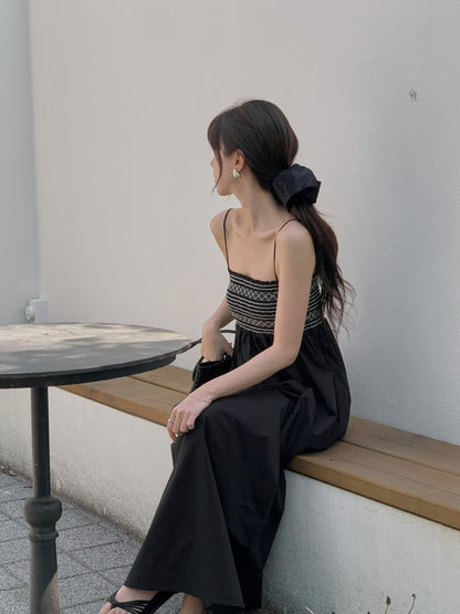Bohemian Spaghetti Strap OPS | 民族風吊帶飄逸長裙