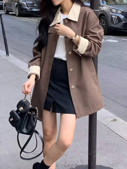 【Monotour 連線】本季必入Trench | Pretty Girl Contrast Collar Mid-Length Trench