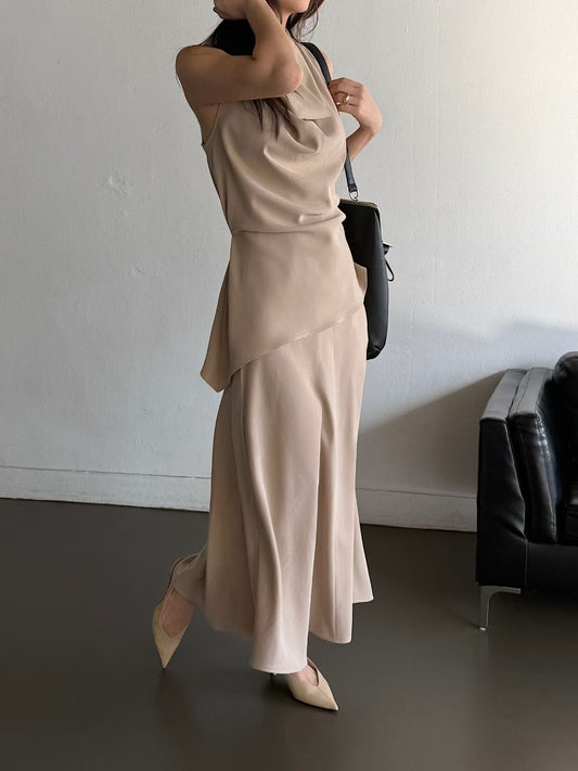 Silky Angelic Midi Skirt