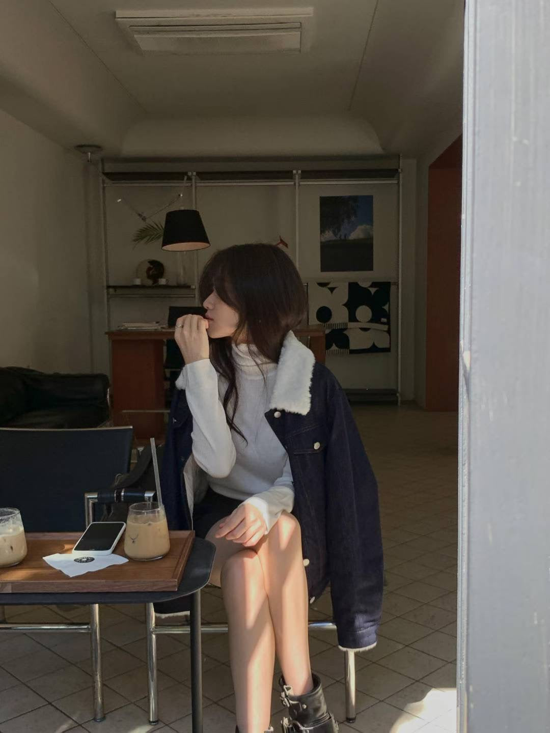 【最美冬季外套】The Denim Bomber with Shearling Collar