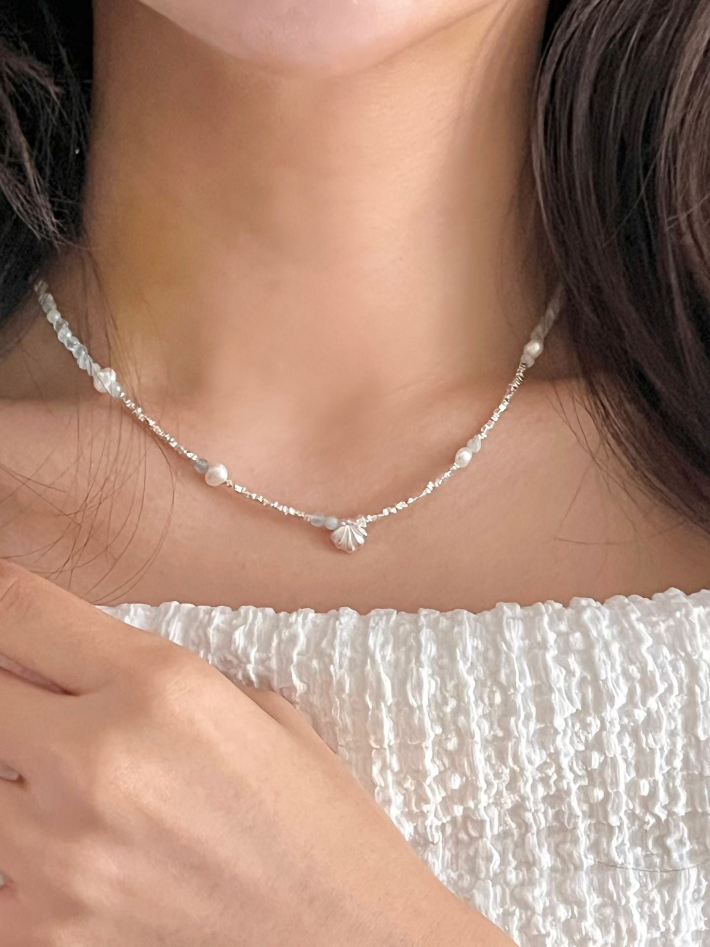 Seashell Grey Pearl Necklace | 海霧灰珍珠頸鏈￼