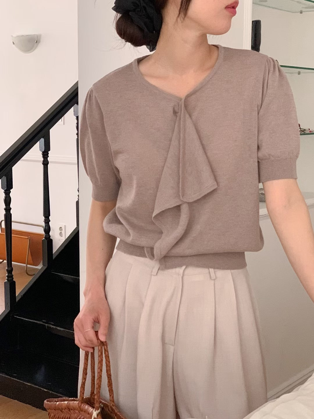 Bow Detail Summer Knit | 夏日綁結薄針織上衣