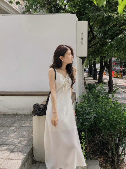 Summer Scallop Neckline Garden Dress | 夏日貝殼領田園長裙