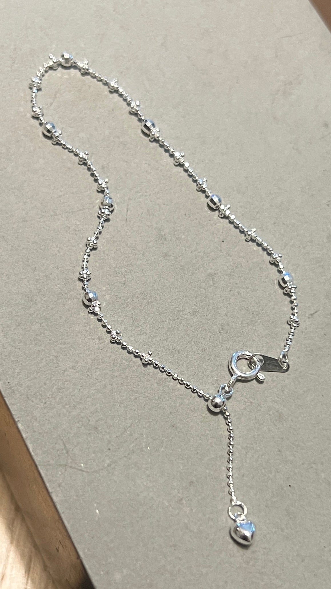 Dainty Heart Micro Bead Bracelet | 迷你銀珠小愛心手鏈￼