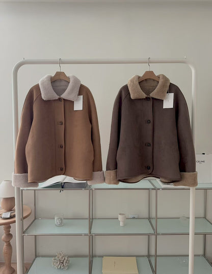 2 Way Reversible Bear Coat | 慕斯觸感雙面小熊外套