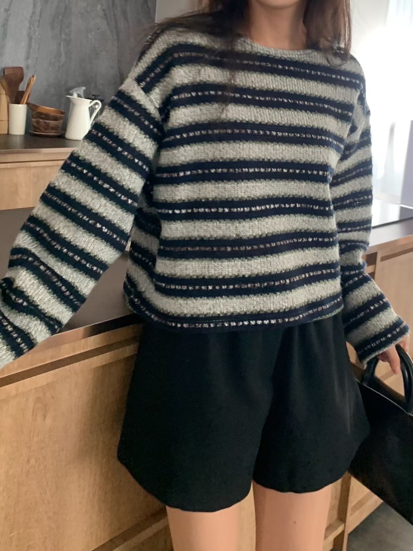 The Mariner Striped Knit | 細緻條紋圓領Top