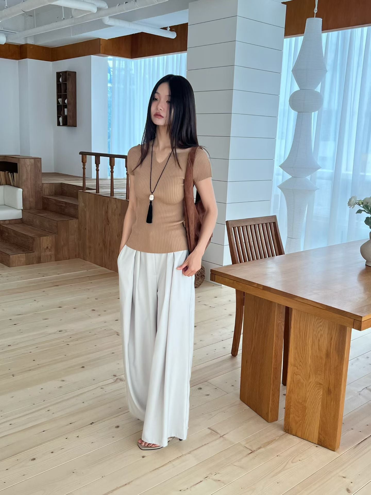 Effortless Frosty Flow Trousers | 清涼垂感人造絲精緻西裝長褲