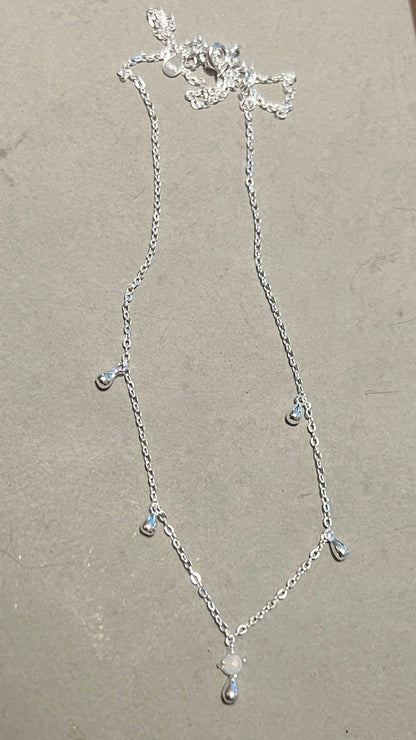 Teardrop Necklace with Misty Blue Bead