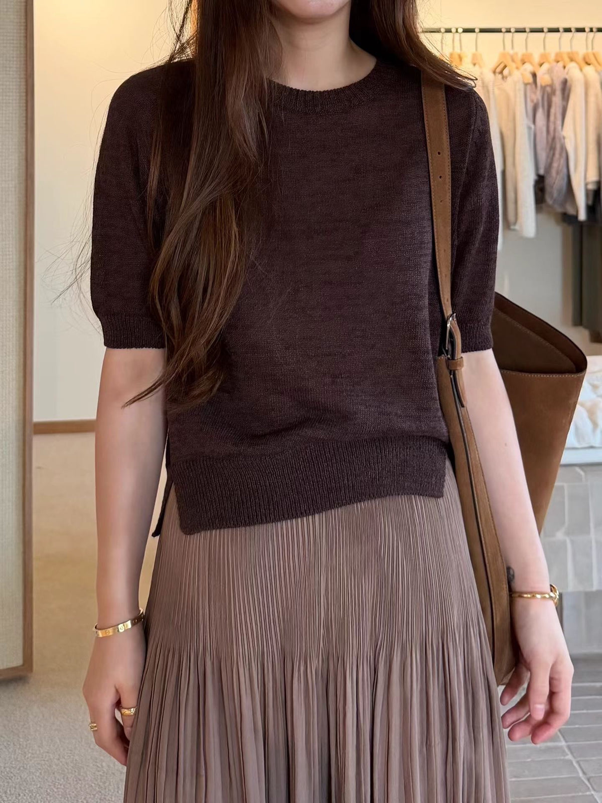 Ribbed Details Tencel Blend Knit | 羅紋天絲針織上衣