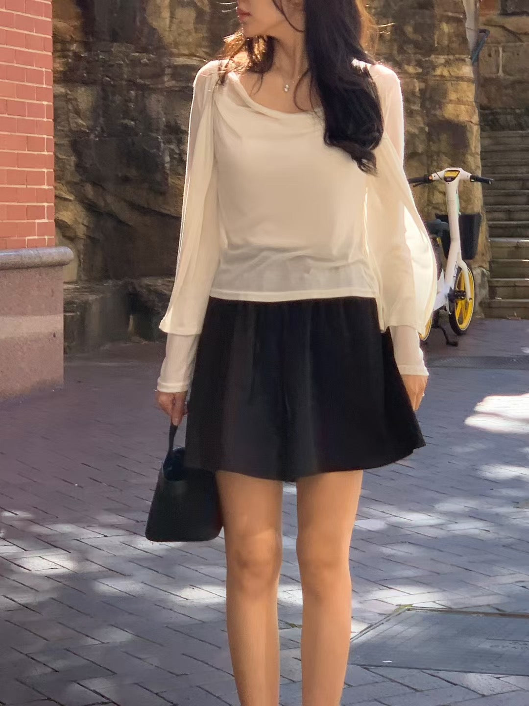 [獨特極美設計款] 天絲垂感流水Top