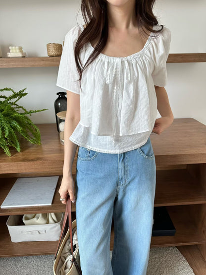 Layered Ruffle Cloud Blouse |  疊層荷葉邊上衣