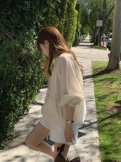 天絲輕透外套罩衣 | Sheer Tencel Zipped Jacket