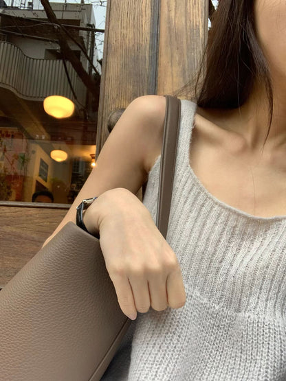 飄逸勾織方領背心 | Premium Summer Knitted Flaire Tank Top