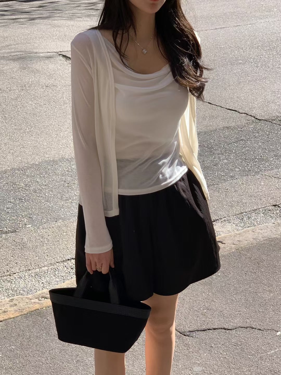 [獨特極美設計款] 天絲垂感流水Top