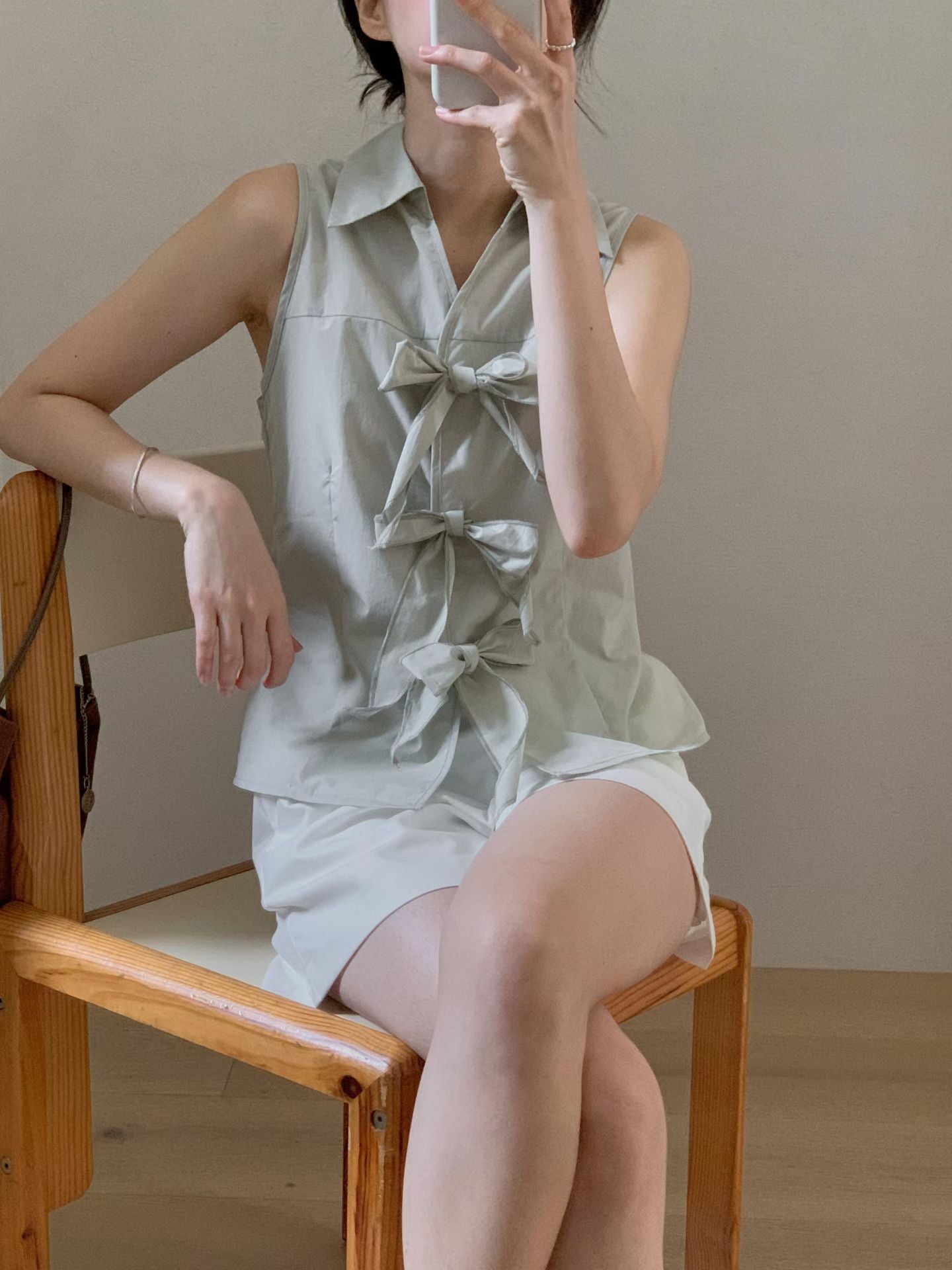 Dolly Ribbon-Accent Top | 蝴蝶綁結背心