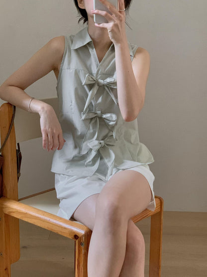 Dolly Ribbon-Accent Top | 蝴蝶綁結背心