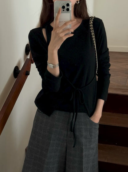 [連線壓軸加碼款] Asymmetric Shoulder Detail Top | 低調節日氣氛上衣