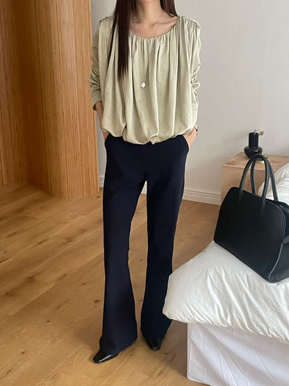 The Autumn Bubble Blouse | 絲滑泡泡襯衫