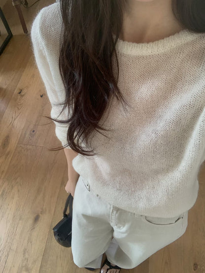Cashmere Semi Sheer Knitted Cover Up