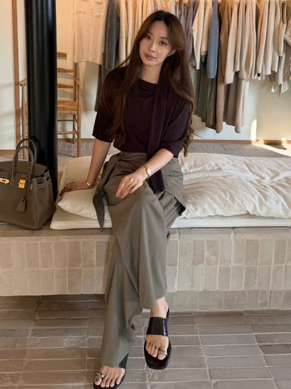 Breezy Tie-Neck Linen Knit | 領結細節麻質輕薄針織上衣