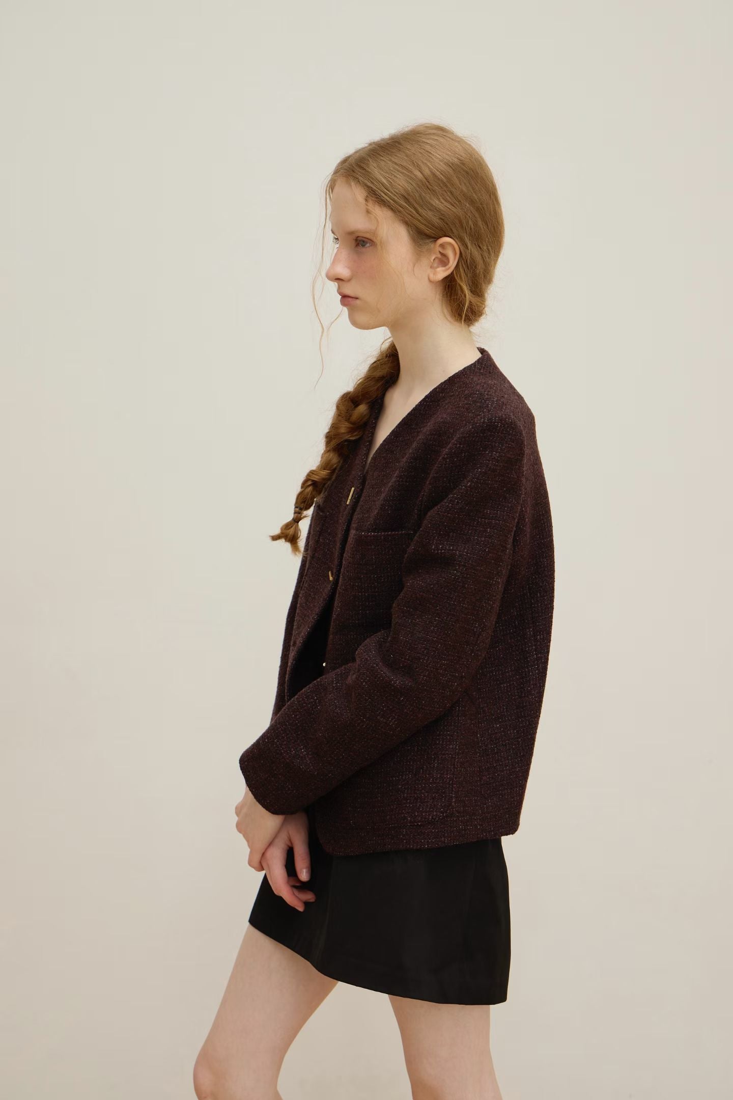 【One of a Kind】Flat Bar Tweed Blazer